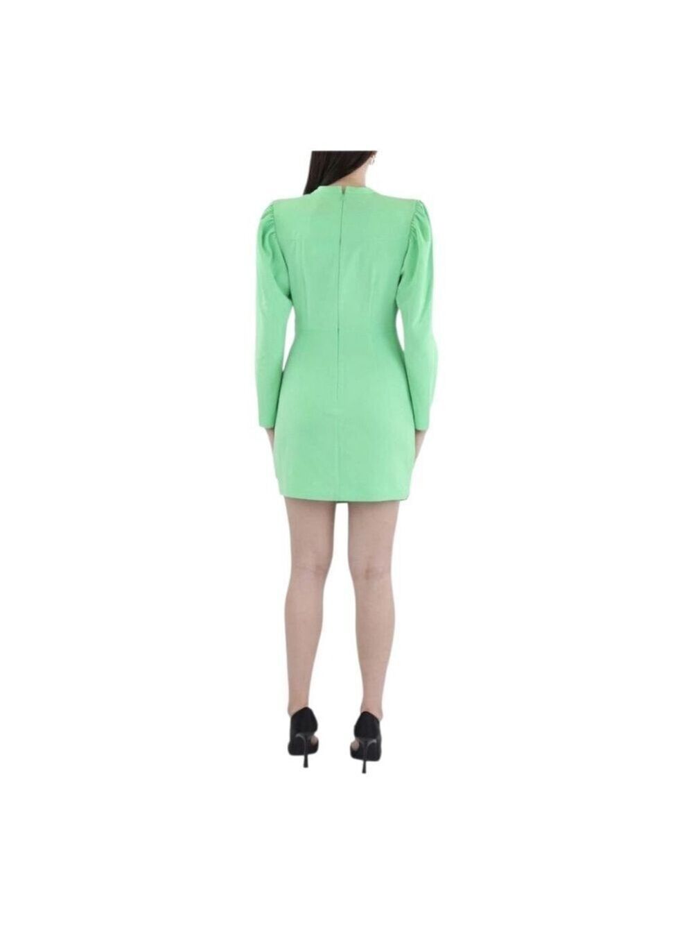 A.L.C. Lime Green Long Sleeve Asymmetrical Mini Dress Sizes 6, & 8 - Picture 4 of 6